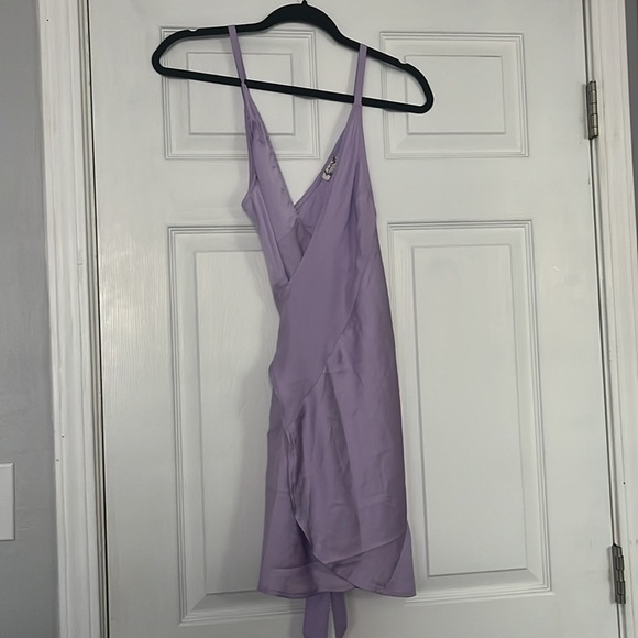 Free People: Like me or Love me mini Slip: Lavender Wrap Dress size S - Picture 4 of 7